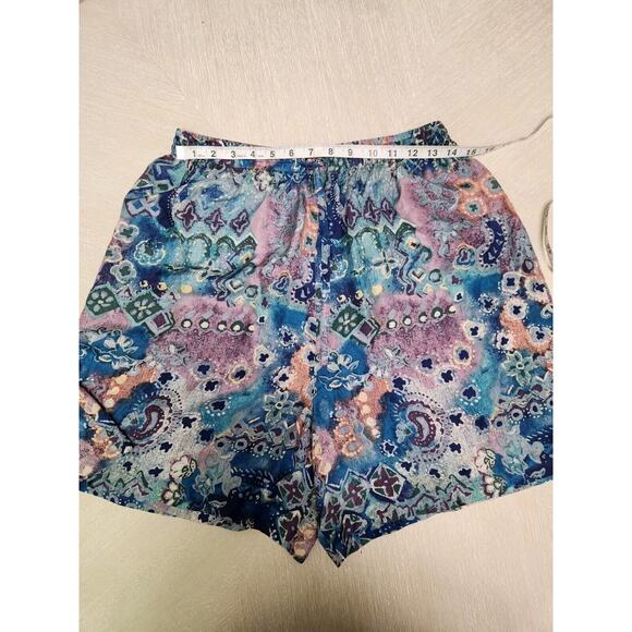 Robert Stock Vtg Women's 2 Piece Set Shorts & Shirt Silk Blue M/L - Picture 9 of 14